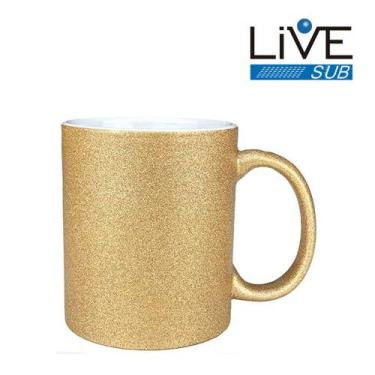 Imagem de Caneca ceramica - 325 ml - glitter - Subliarte Sublimação, BRONZE