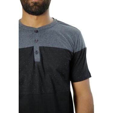 Imagem de Camiseta Henley - Fábrica, Cinza, Preto, G