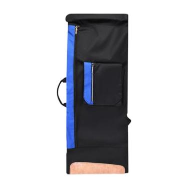 Imagem de oshhni Mochila de skate, bolsa de transporte de skate, portátil, grande capacidade, mochila de viagem para homens, mulheres, adultos, Azul