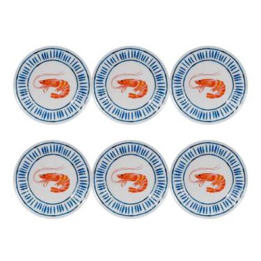 Imagem de Jogo Pratos Sobremesa Melamina 22cm Comida Marítima 6 Unidad - Florart