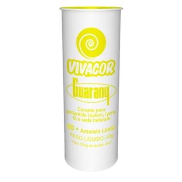 Imagem de Tinta Tecido Corante Roupas Vivacor Guarany Amarelo Limão