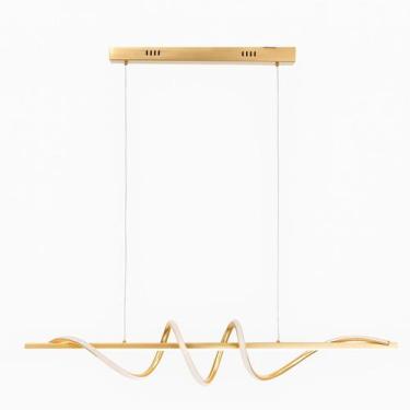 Imagem de Lustre Pendente Espiral Led 45w 3 Em 1 Moderno Sala Quarto Dourado - D