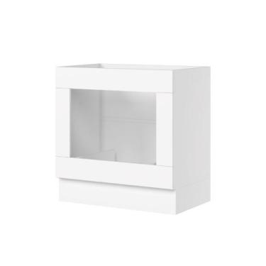 Imagem de Balcão 80cm com Rodapé para Forno Embutido Sophia Henn, Branco Fosco