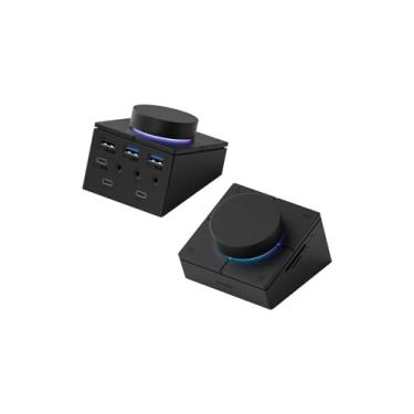 Imagem de Hagibis Hub USB C com botões de atalho, estação de ancoragem RGB tipo C com USB-C de 5 Gbps, 2 USB3.0, conector de 3,5 mm, SD/Micro SD3.0, USB 2.0 para laptop MacBook iPad Pro (preto AG)