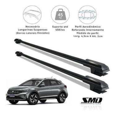 Imagem de Rack Travessa Teto Aluminio Preto Vw Nivus Preto Especifico - SMD