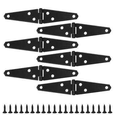 Imagem de SIMAIYUN 6 peças de dobradiça de alça leve de 7,6 cm, dobradiças de porta resistentes para porta de armário de portão de madeira
