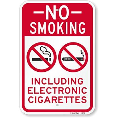 Imagem de SmartSign Placa "Não Fumar - Incluindo Cigarros Eletrônicos" | 45,7 cm x 61 cm 3M Alumínio Refletivo de Grau de Engenharia