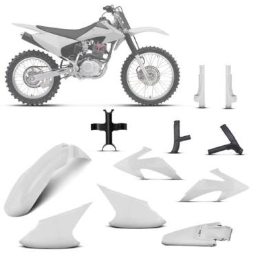 Imagem de Kit Plástico Crf 230f 2008 À 2014 - Pro tork, Branco, Protetores, Bloq