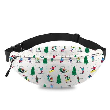 Imagem de MEIKIUP Bolsa de cintura de esqui, presente para amantes de esqui, esportes de inverno, mercadoria de equipe de snowboarder, Ski WB, Moderno