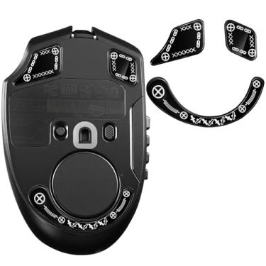 Imagem de immoenuc Patins de mouse de vidro para Razer Naga V2 Pro sem fio gaming mouse pads macios duráveis acessórios para ratos de jogo mais fino fabricação de vidro temperado (padrão de impressão)