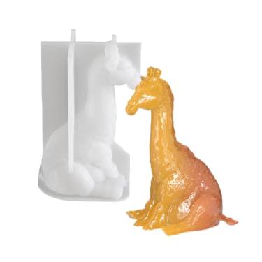 Imagem de Tone Fun Molde de silicone 3D em forma de girafa para resina epóxi para decoração de mesa doméstica, arte de resina, artesanato, velas, pingente de mochila, chaveiro, etc. (7,4 x 4,9 x 4,3 cm)