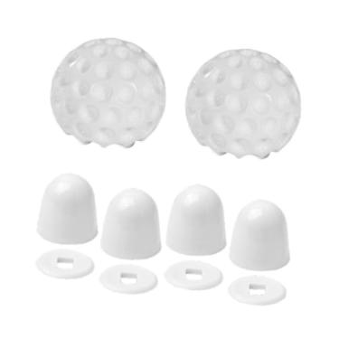 Imagem de WeiLaiKeQi Tampas de parafuso de vaso sanitário fáceis de instalar, decorativas, bonitas, resistentes, práticas e simples, acessórios de decoração para banheiro, Conjunto Branco