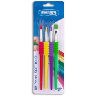 Imagem de Pincel Artesanal KIT SOFT Touch com 4 Peças para Pintura Criativa - Co