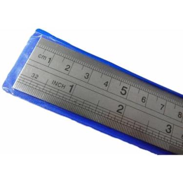 Imagem de Régua De Aço Inox 60cm 24 Pol Profissional Projeto Patchwork Para Desenho Escola Artesanato Patch Projetista Costureira Desenhista Cor Prateado Projeto Patchwork Para Desenho Escola - Lanmax/NYBC