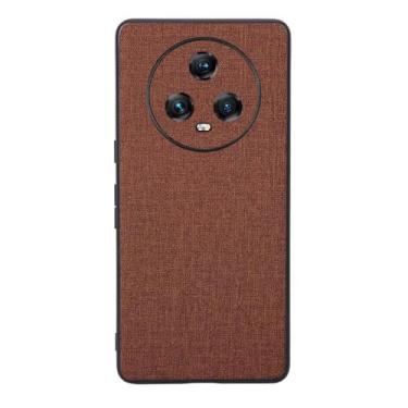 Imagem de Capas Compatível com Honor Magic5,Design de padrão de tela,Pproteção completa de 360°,Pplástico macio,Proteção contra queda-Brown