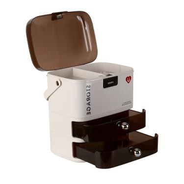 Imagem de MXCELL Caixa vazia para medicamentos com trava de combinação de 4 dígitos, organizador médico seguro, caixa de plástico com trava para casa, viagem e armazenamento de primeiros socorros (grande)