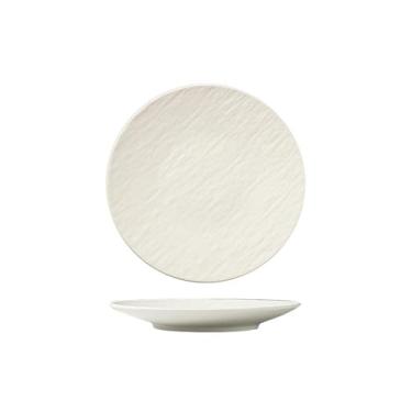 Imagem de Prato de pedra em relevo de 26,7 cm prato especial para restaurante de hotel -26,67 cm - branco