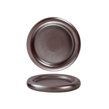 Imagem de Prato de jantar estilo nórdico de cor sólida doméstico redondo requintado cerâmica vitrificada bife - ouro rosa tamanho queen