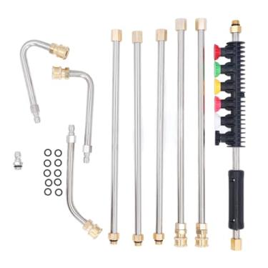 Imagem de Lavadora de Pressão Extensão Wand Aço Inoxidável Heavy Duty Power Washer Lance com 6 Bicos para Carro Driveway Roof Deck Limpeza