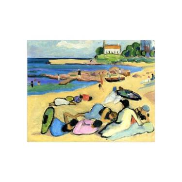 Imagem de Pinturas Famosas Arte Parede-Imagens em Tela-Beach 2-Pôster e Impressões para Sala de Estar Quarto Casa 60x80cm24x31in Sem Moldura