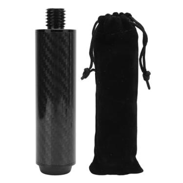Imagem de 4 Inch Carbon Fiber Pool Cue Extensão Tough Lightweight Billiard Cue Extender com Rubber Bumper para jogadores profissionais e recreativos