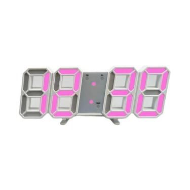 Imagem de Despertador Digital LED 3D Mesa De Parede Com Temperatura Para Escritó