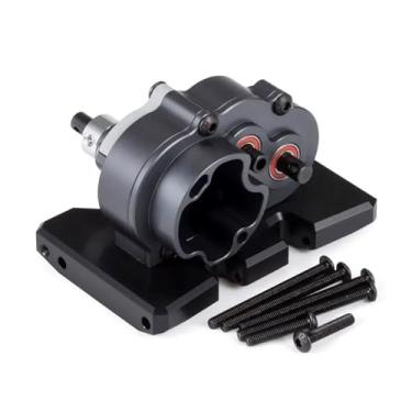 Imagem de 1/10 RC Track Type LCG Low Transmission overspeed Gearbox, Suitable for 1/10 RC Track Type LCG Chassis Gearbox Capra SCX10 II Carbon Cover electroplated CNC Low overspeed LCG Performance Gearbox