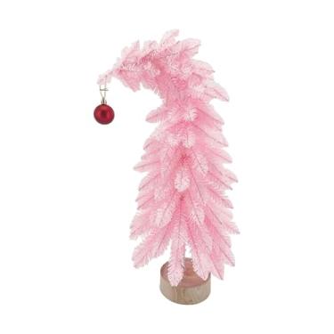 Imagem de KRDPMV Decoração de Mesa de árvore de Natal Artificial para Lareira, Rosa, Tamanho real