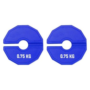 Imagem de Zxpjkyu Conjunto de 2 Anilhas de Peso para Halteres Padrão Acessórios Compactos para Academia, Azul, 132 Mm
