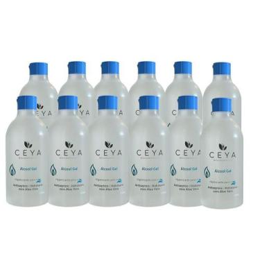 Imagem de 12 Unid. Álcool em Gel Higienizante Ceya Biocosmética 500ml 70% GL  70
