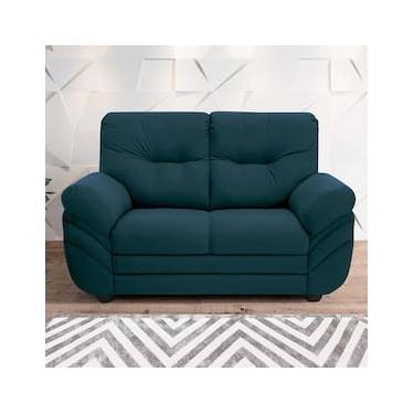 Imagem de Sofá 2 Lugares Linoforte Francis com Almofadas Fixas e Revestimento em Suede 152cm de Largura