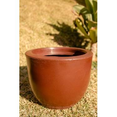 Imagem de Vaso Plantas Decorativo Polietileno Bojo Marmorizado Liso N1 (Marrom)