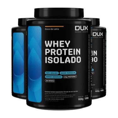 Imagem de Kit 3 Whey Protein Isolado Dux Doce De Leite 900G