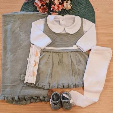 Imagem de Saída maternidade tricô menina 6 peças