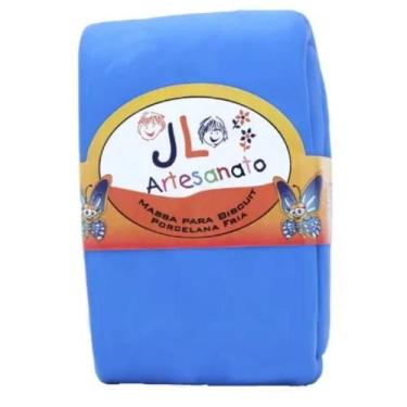 Imagem de kit 02 Massas de Biscuit JL Artesanato Colorida ou Branca 90g, Azul