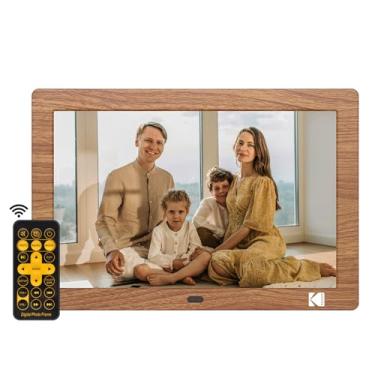 Imagem de KODAK Moldura digital de 20 cm com controle remoto, moldura digital de tela HD de 1280 x 800 IPS, rotação automática, fácil de operar, programável, ligar/desligar, sem Wi-Fi