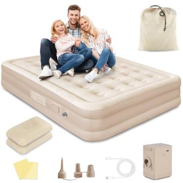 Imagem de Gavzrt Colchão Inflável Casal, 200x152x40 cm Colchao Inflavel com Bomba de ar Elétrica Recarregável Embutida, com Inflação e Deflação Rápidas e Automáticas, Colchao Inflavel Casal com Bomba