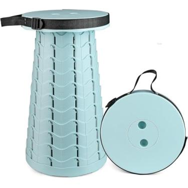 Imagem de Banquinho Telescópico Portátil - Banquinho Dobrável Retrátil Para Camping Jardim Pesca Caminhada - Bancos Colapsíveis Ajustáveis - Carga Máxima 400lbs, Ice Cream Colour