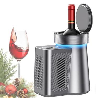 Imagem de Resfriador De Vinho Elétrico, Garrafa Única, Balde De Gelo Elétrico Para Vinho, Refrigerador De Garrafas De Vinho E Bebidas Balde De Gelo Elétrico Para Vinho,2-20 graus ajustáveis-silver