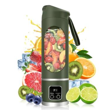 Imagem de pakay Espremedor Elétrico Portátil Usb, Mini Liquidificador De 500 Ml Para Shakes E Vitaminas, 12 Lâminas, Ótima Mistura, Compacto, Prático Versátil (Verde)