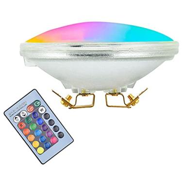 Imagem de PAR36 Lâmpada LED para paisagem 9W RGB Lâmpada de LED para trator base G53 PAR36 Lâmpada que muda de cor com controle remoto para iluminação de paisagem sob luzes de piscina, veículos off-road AC/DC