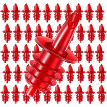 Imagem de Maxcheck 60 peças de bicos para garrafas de bebidas alcoólicas, bicos de plástico, despejadores de fluxo livre para barras de álcool, cafeterias, pubs, clubes, restaurantes, lojas, lanchonetes