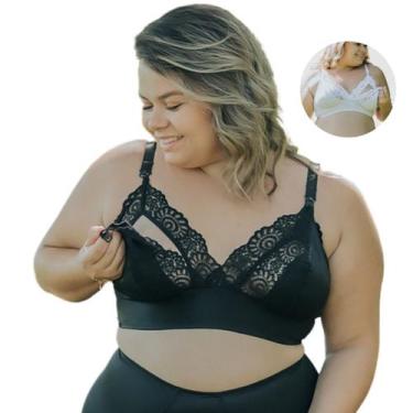 Imagem de Kit C/2 Sutiãs de  Amamentação Renda e Cetinete Power Plus Size - Sou 