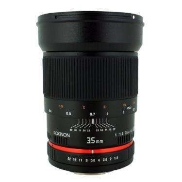 Imagem de Rokinon Lente grande angular F1.4 UMC de 35 mm para Nikon AE com chip automático