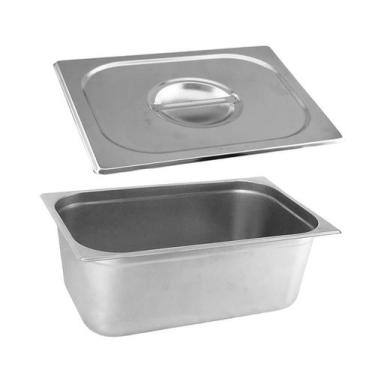 Imagem de CUBA Gastronômica Em INOX GN 1/1X150 mm 21 Litros + TAMPA 1/1 Em INOX 