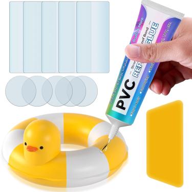 Imagem de Kit de remendo de colchão de ar, kit de reparo de remendo de piscina à prova d'água para anéis e piscinas infláveis, kit de reparo de vinil para barcos de PVC, tendas, tubos de neve e castelos