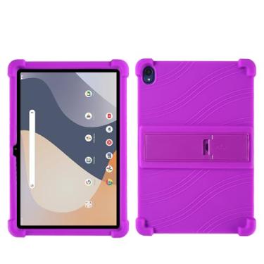 Imagem de Kwamaz Capa para tablet Onn 10.1 (2024) modelo 100135925, capa infantil de silicone macio para Walmart Onn Tablet 10,1 polegadas (4ª geração), roxa