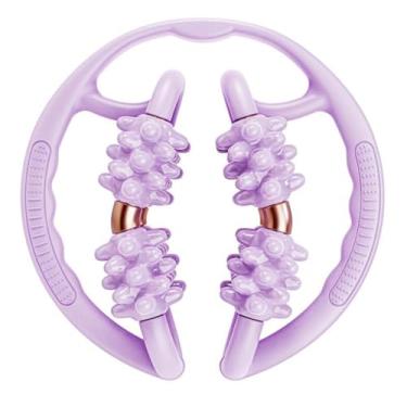 Imagem de Zxpjkyu Rolo de Massagem, Rolo Muscular de 8 Rodas, Versátil, Portátil, Portátil, para Treino, Circular, Ferramenta de Massagem para Pernas, Roxo