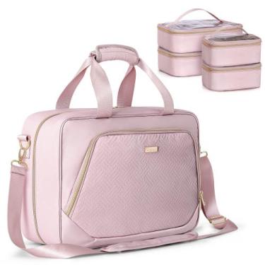 Imagem de Bolsa organizadora de maquiagem Prokva Professional Travel Case rosa