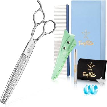 Imagem de Fengliren Tesoura profissional de alta qualidade para desbaste de corte de dentes, tesoura de texturização para animais de estimação, liga de aço inoxidável extremamente afiada para gatos e outros